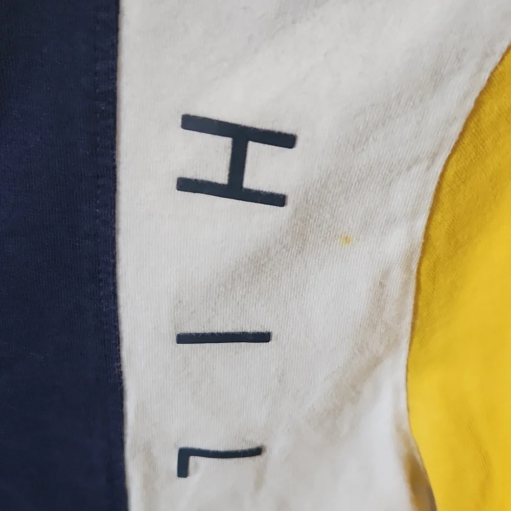 Tommy Hilfiger long sleeves Tee Yellow Blue Size 16/18